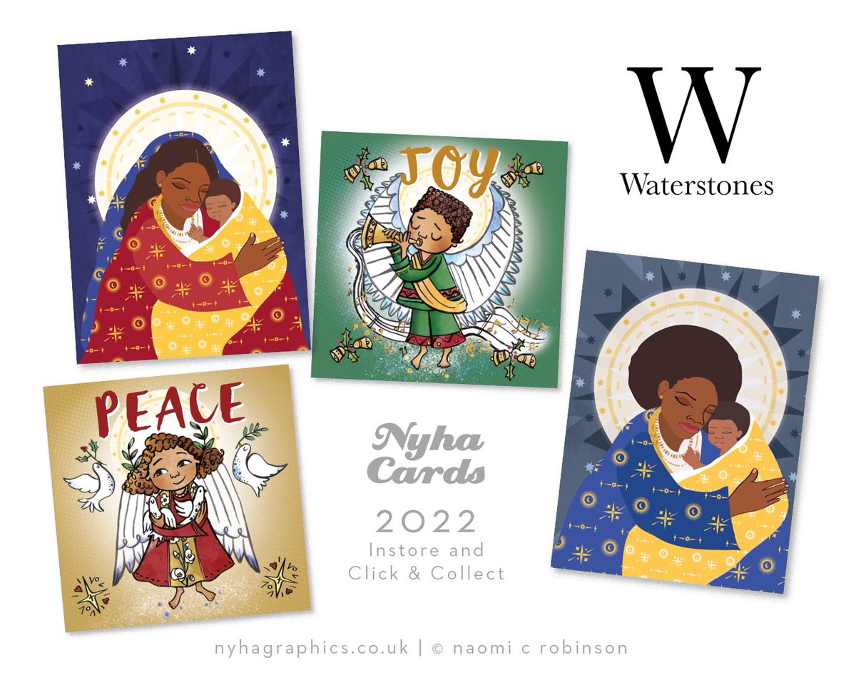 nyhagraphics's tweet photo. I am very proud that my @NyhaCards little Christmas Angels & black Madonna will be for sale at @Waterstones #ThisChristmas, totally creative goals. To buy online https://t.co/vwRaKPkGsH if you see any in store pls take a pic ❤️ #proudofme #greetingcarddesigner #illustrators https://t.co/22JH86dftS