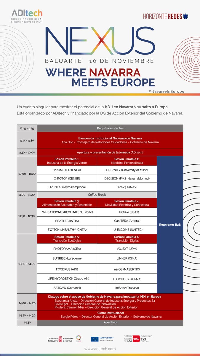 BRAVƎ (@brav3_eu) on Twitter photo Today we are at a unique event organized by <a href="/gob_na/">Gobierno de Navarra</a> to show the potential of R&D&I in Navarra 🇪🇸 and its leap to @ Europe 🇪🇺.
Thanks to our partner Dr.Manuel Mazo for presenting our research to relevant #Health and #BioTech agents.
#BioVad #CDV #RegenerativeMedicine Today we are at a unique event organized by <a href="/gob_na/">Gobierno de Navarra</a> to show the potential of R&D&I in Navarra 🇪🇸 and its leap to @ Europe 🇪🇺.
Thanks to our partner Dr.Manuel Mazo for presenting our research to relevant #Health and #BioTech agents.
#BioVad #CDV #RegenerativeMedicine