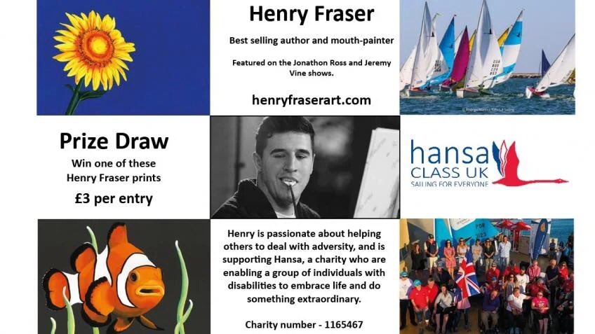 Thank you so much to <a href="/henryfraser0/">Henry Fraser</a> for donating two prints, The Clownfish and The Sunflower. The money raised is helping <a href="/HansaClassUK/">Hansa Class UK</a> get the GB team to the World Championship in Portimao, Portugal in October 2023. crowdfunder.co.uk/p/henry-fraser 2️⃣2️⃣ days to go