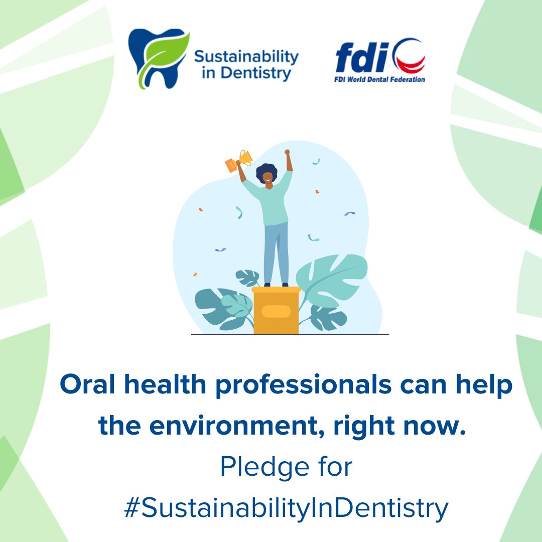 Start your road to #sustainability today, pledge for #SustainabilityInDentistry and empower your practice by making eco-friendly choices for a better future👉fdi.ngo/3C7VTeE