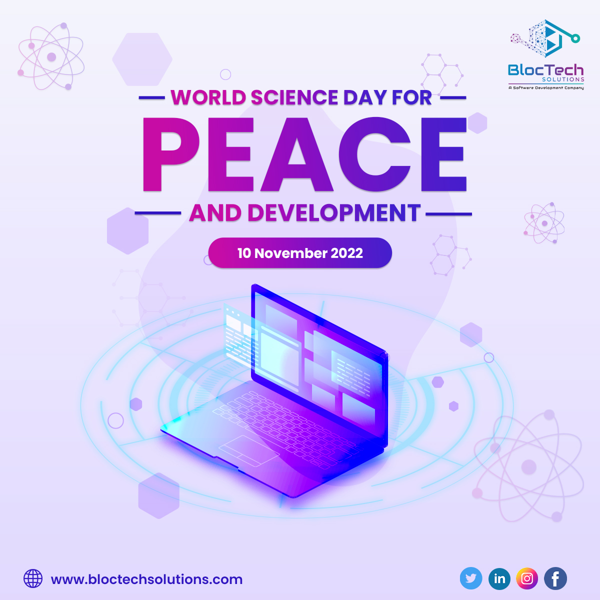 bloctechsol's tweet image. World Science Day For Peace And Development.🌍
@BloctechS Solutions

#bloctechsolutions #WorldScienceDay  #Peace  #development