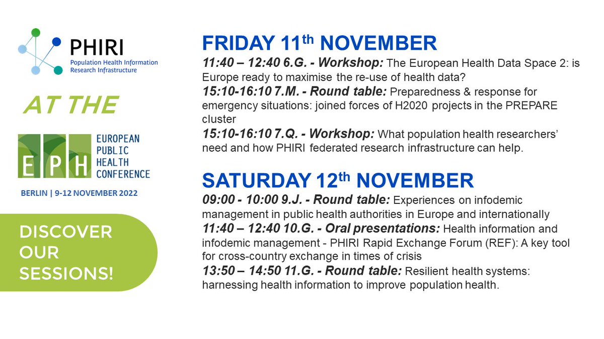 👥Many other PHIRI partners are also present at the Conference. Check our sessions here! #EPHC2022 phiri.eu/events/phiri-e…