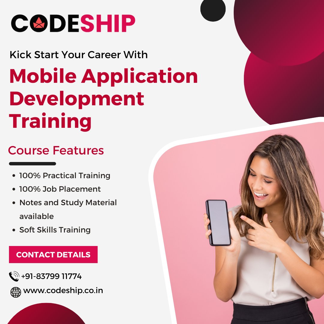 Codeshiptech's tweet image. Kick Start Your Career with Mobile App Development Training:
Visit Website:bit.ly/3A6YqnR
#mobileapptraning #appdevelopmenttraningcourse
#androidappdevelopmenttraining #AndroidTrainingInstitute #softwareCourseInPune #softwareTrainingInPune #mobileapptraininginpune