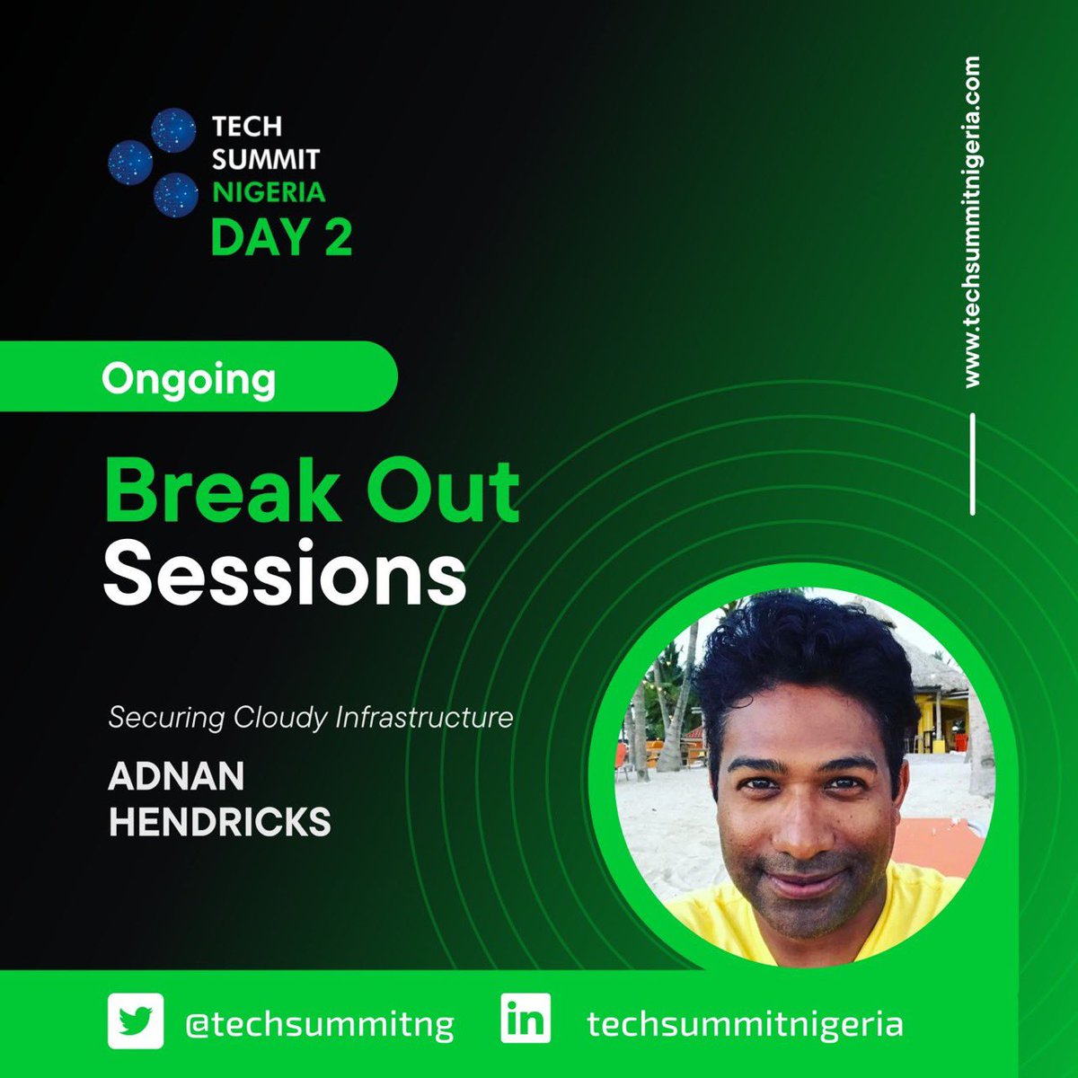 TechSummitNg's tweet photo. DAY 2 Breakout session with Adnan Hendricks ongoing conversations about Securing Cloudy Infrastructure.

 #techsummitnigeria #techsummitng #microsoft #ai https://t.co/Em2EhSbmPz