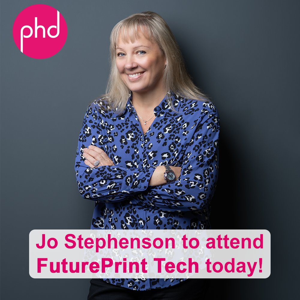 think_b2b's tweet photo. In case you missed it - our Managing Director at PHD Marketing, Jo Stephenson, will participate today in the highly-populated printing event, FuturePrint Tech! Read more on the event and Jo here: https://t.co/rjYZwB2fFH
#FuturePrint #PrintIndustry https://t.co/AQ1dtqNPOZ