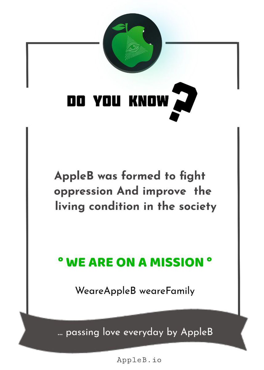 WE are not just any token, we are AppleB , we are family！

#AppleB #cryptocurrency