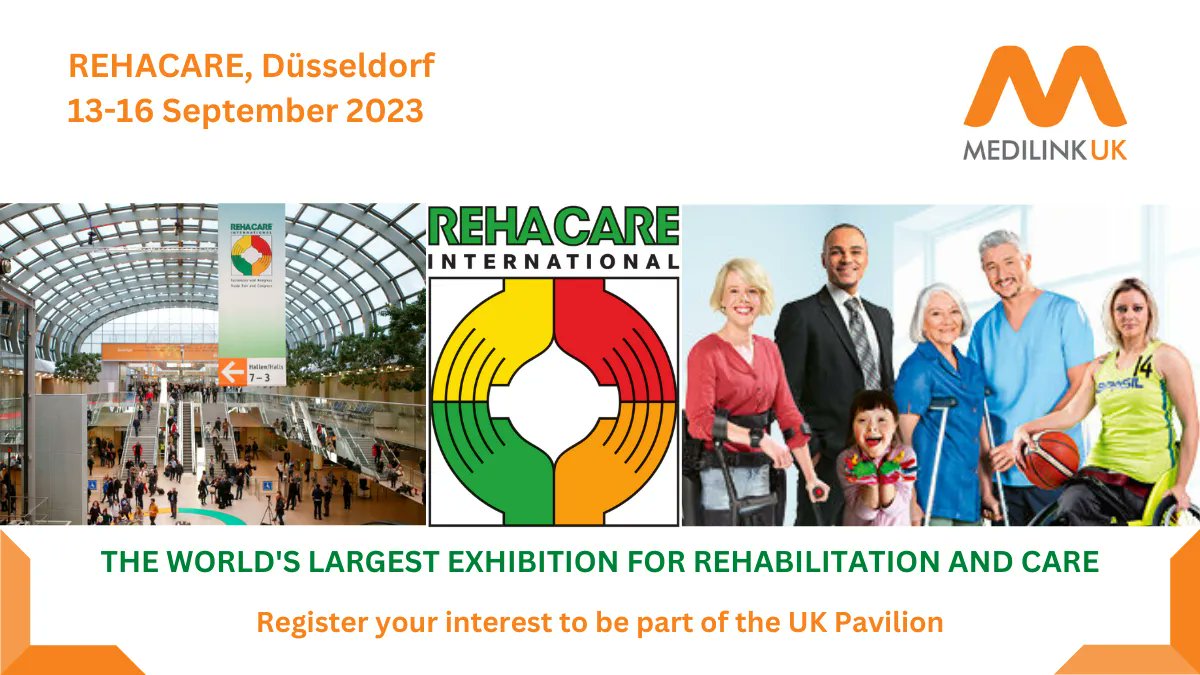 We are now taking bookings for the 2023 <a href="/REHACARE/">REHACARE</a>, the leading global #tradefair for #rehabilitation, prevention, inclusion and care. To find out more or register your interest in being part of the UK Pavilion please contact: international@medilink.co.uk 
#healthcare #tradeshow