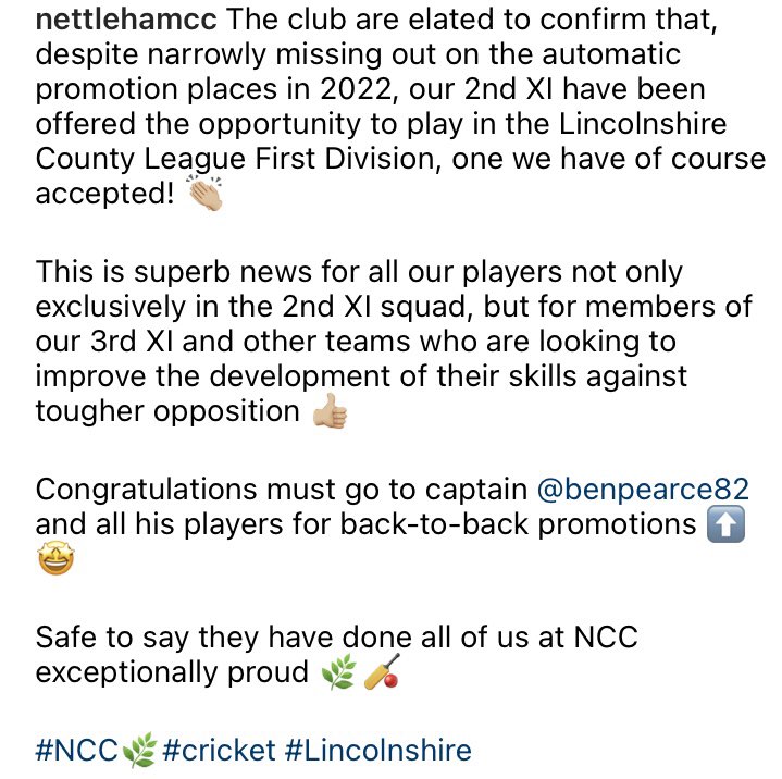 Nettleham CC tweet media
