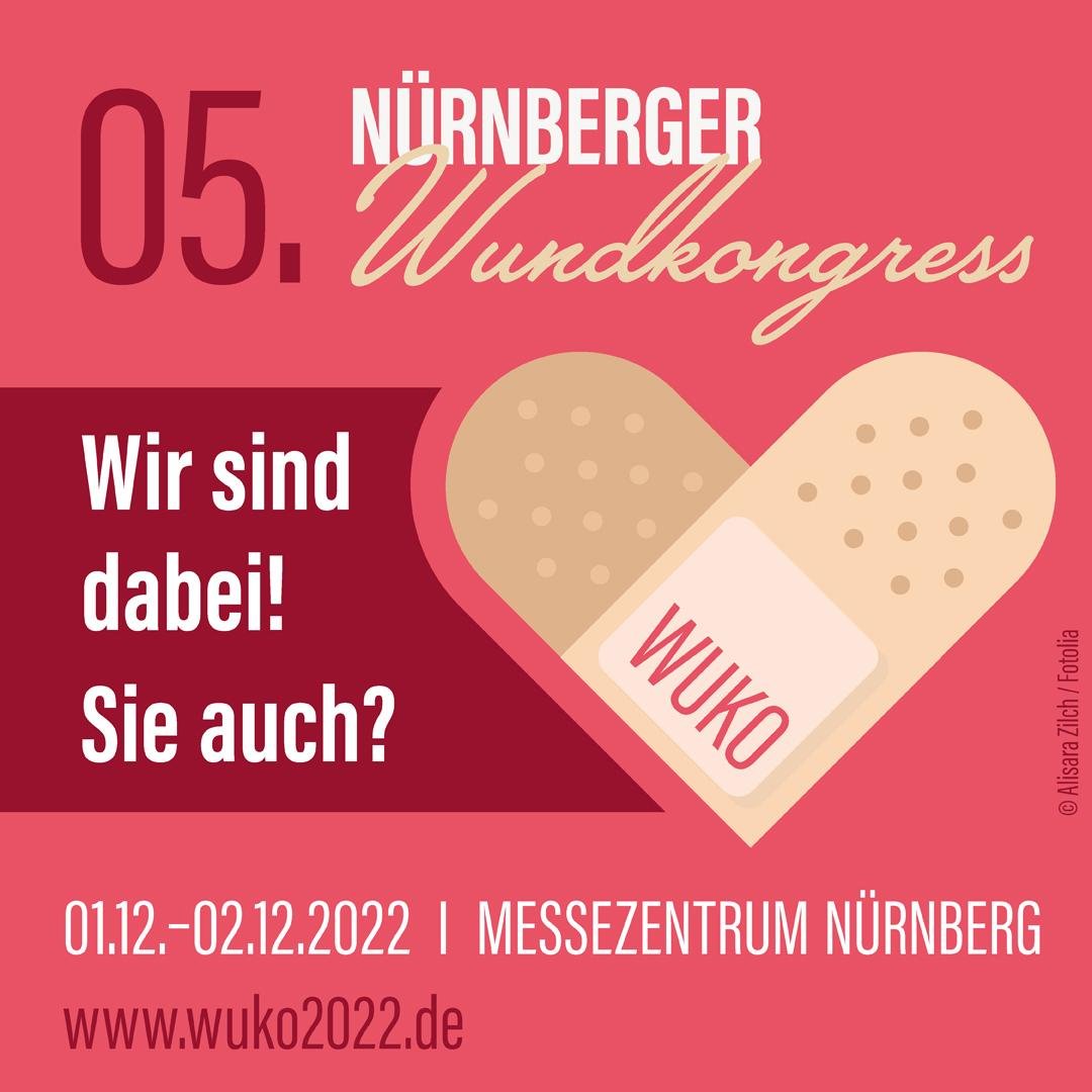 🩹Wir sind beim 05. Nürnberger Wundkongress vom 01.–02. Dezember 2022 dabei! Sie auch?

👉Besuchen Sie uns in Nürnberg an unserem Stand Nr.54 in Ebene 2. Wir freuen uns auf Sie!

#wuko2022 #wundpflege #wundkongress #Forschung #pflegemitherz #nürnbergerwundkongress #wundheilung