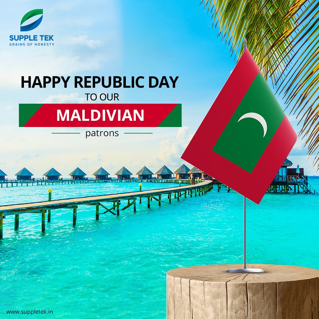 SuppleTek's tweet photo. Cheers to celebrating the spirit of becoming a republic nation. The entire team at Supple Tek wishes our beloved Maldivian community a #HappyRepublicDay.
.
.
.
.
#SuppleTek #Maldives #Maldivian #Patrons #PureBasmati #IndianBasmati #OriginalBasmati #ZeebaBasmati #GrainsofHonesty https://t.co/4yYIKxcooR