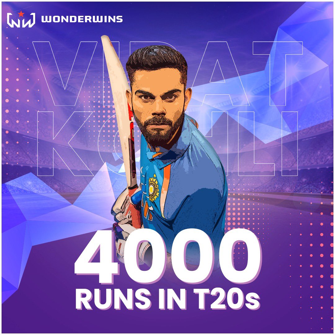 wonder_wins's tweet photo. Congratulations @virat.kohli on becoming first batter to score 4000 runs in T20Is!
Download the app now. Link in bio!
#wonderwins #fantasycricket #cricket #megacontests #fantasysports #onlinegames #indvseeng #viratkohli #4000runs https://t.co/skWP44CKQO