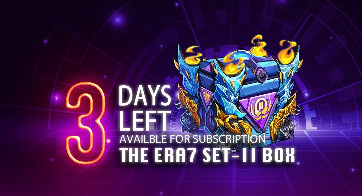 – 3 Days to Go｜#ERA7 Set-II Box Launch Sale –

📆 Subscription Starts on 13/11/2022 12:00 UTC
📍 Available Only at Era7 MKP
🏷 1200 ERA Token per Box
🎁 Total Boxes Issued: 2,065

Get your ERA Token READY!!!!🤩

#BNBChain #ERA #NFT #GameFi #MysteryBox