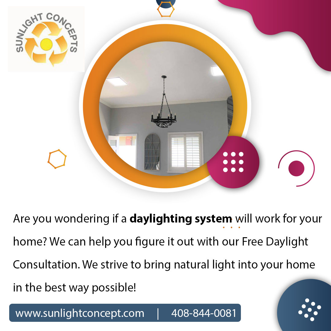 sunlightconcept's tweet photo. Are you wondering if a daylighting system will work for your home? We can help you figure it out with our Free Daylight Consultation.
Call (408) 844-0081 to and fix an appointment for a daylighting consultation.
#Daylighting #DaylightingSystem #FreeDaylightConsultation https://t.co/BTqQS3jbw3