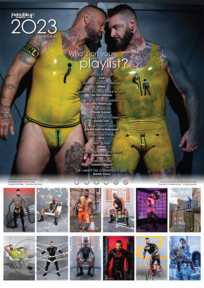 invinciblerubbr's tweet photo. The Invincible Rubber 2023 Calendar is OUT NOW!  A calendar that will be on your playlist all throughout next year. #invinciblerubber #Teaminvincible #invinciblecalendar2023 #rubbercalendar #fetishmodel #fetishphotography #rubberkween #rubberking #latex  https://t.co/uJqLSnKnW0 https://t.co/lZk7p5bUVM
