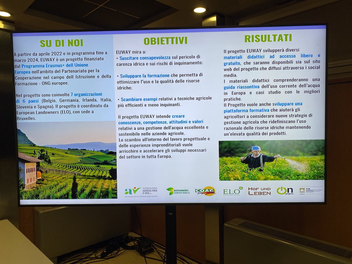 MassimoCanalicc's tweet photo. Today November 10th at @EimaInt in Bologna the @EuwayProject will be presented to a public of young farmers, agronomists and policy makers within the workshop “Water, a resource to protect between sustainability and opportunities. European Project #EUWAY, organized by @Agia_Cia https://t.co/Jhvv61gqNW
