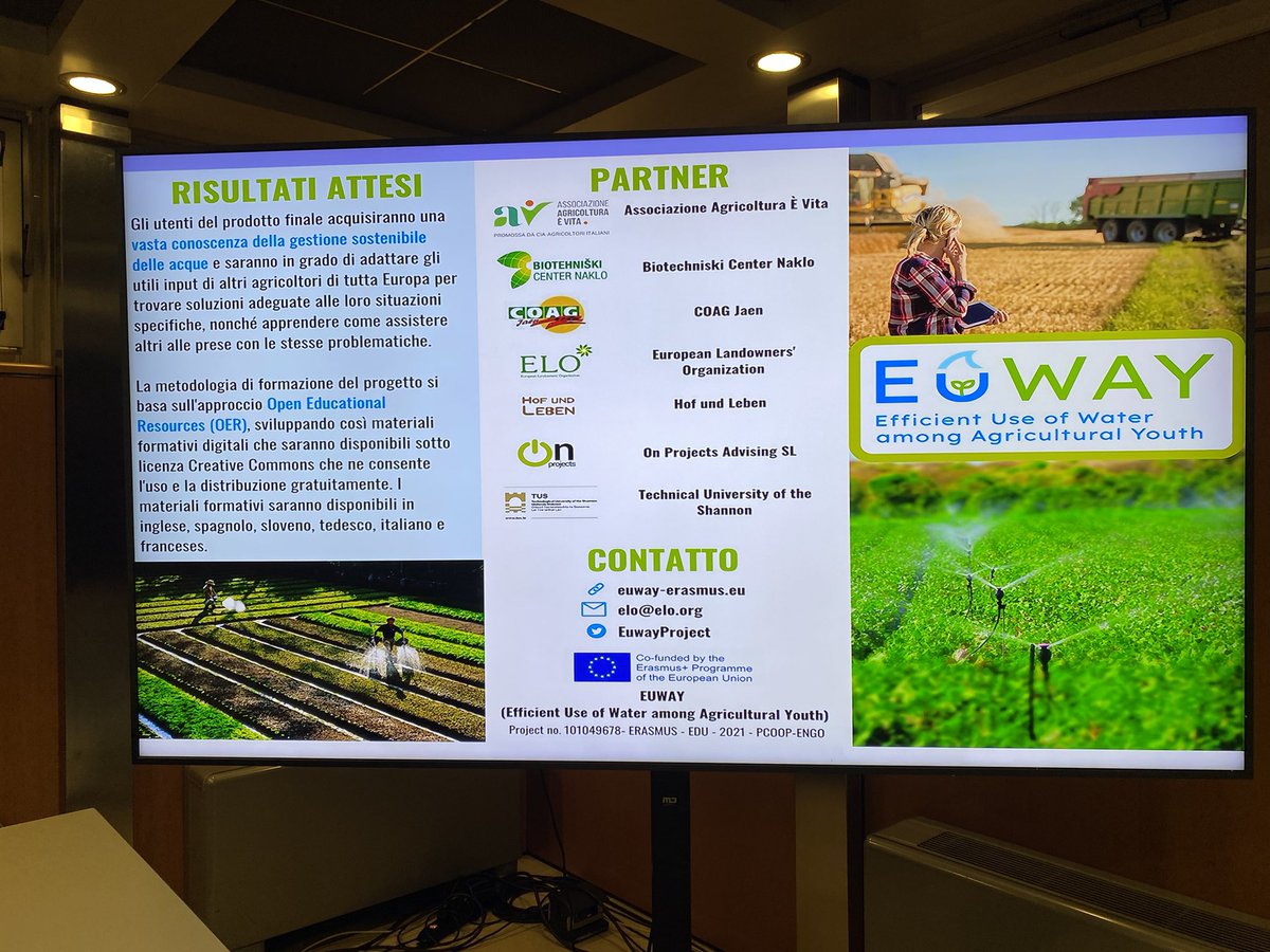 MassimoCanalicc's tweet photo. Today November 10th at @EimaInt in Bologna the @EuwayProject will be presented to a public of young farmers, agronomists and policy makers within the workshop “Water, a resource to protect between sustainability and opportunities. European Project #EUWAY, organized by @Agia_Cia https://t.co/Jhvv61gqNW