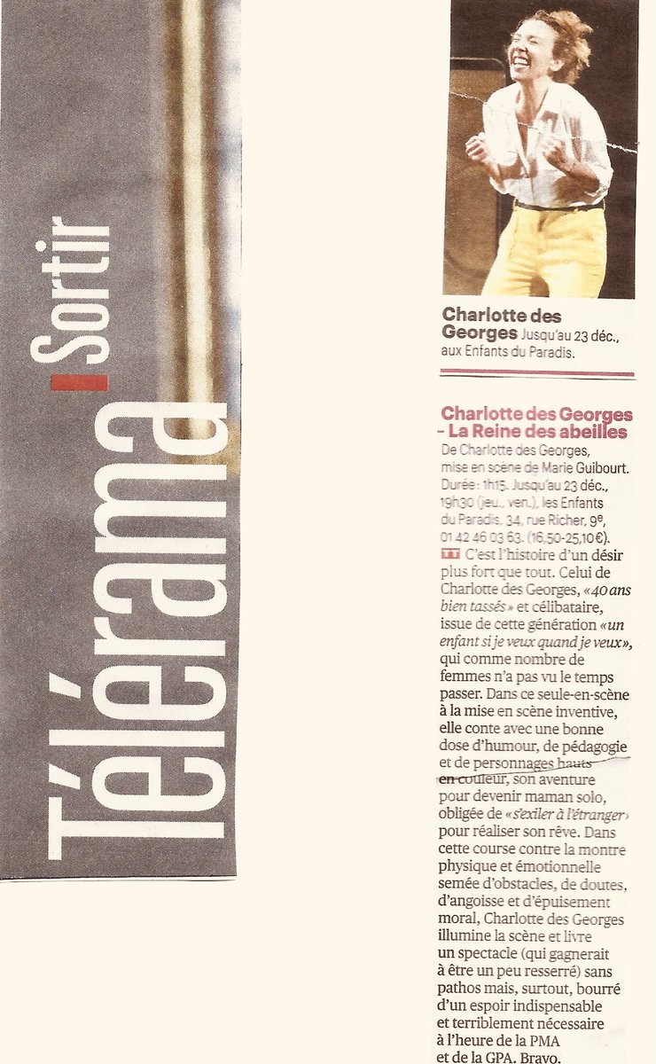 Merci Télérama#lareinedesabeilles#lesenfantsduparadis#robinco#marieguibourt#pma#girlsgirlsgirls#seuleenscene