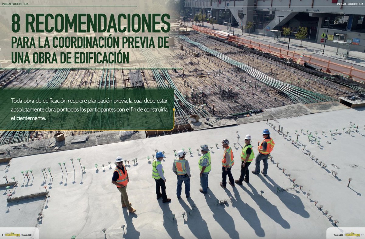 8 recomendaciones para la coordinación previa de una obra de edificación: 

bit.ly/MkImpresa

#RevistaMakinariaPesada
#MakinariaPesada