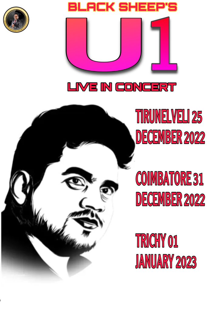 StarVersatile's tweet photo. Blacksheep’s Yuvan - Live In Concert! 

Tirunelveli    : December 25, 2022
Coimbatore : December 31, 2022
Trichy           : January 01, 2023

@thisisysr https://t.co/Dt1Om1jNBm