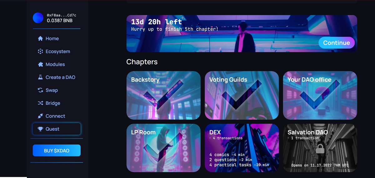 GKecrire's tweet photo. @xdaoapp @BNBCHAIN Starting chapter 5! https://t.co/EQ7F4VD1uM