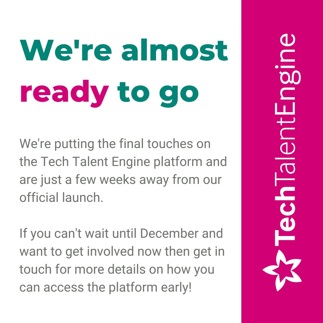 TechTalentEng's tweet photo. Find us at https://t.co/2udIr0WxSG or drop us a message for more details on how you get involved before our launch next month!
#TechTalent #DigitalCareers #NorthEastTech #TechTalentEngine https://t.co/a2sSfvPja8