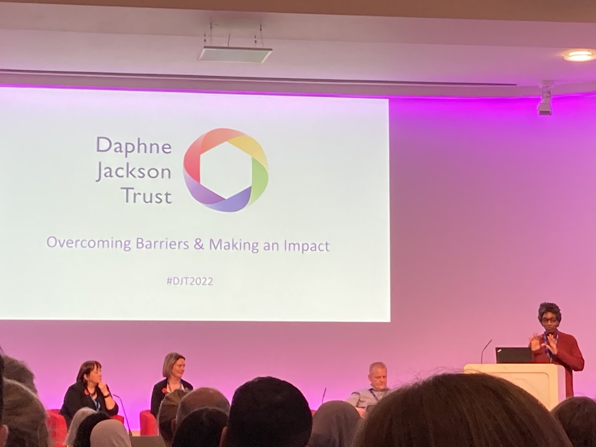 sabinebest's tweet photo. A truly inspirational talk by ⁦@drksalt⁩ Deputy Dir ⁦@UKRI_News⁩ at the ⁦@DaphneJacksonTr⁩ Conference #DJT2022 on how framing the conversation on barriers can create new ones - it's important to nourish the passion and joy for science/research! https://t.co/MQLS1mR0SK