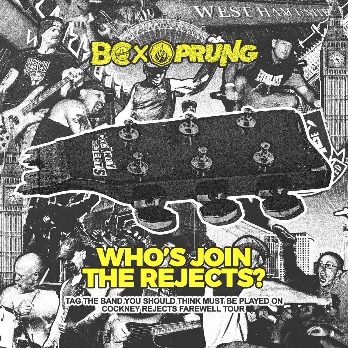 prungtw's tweet photo. Accept the name that you hope to see as the opening act at Cockney Rejects Farewell Tour 2023 Live in Bandung? 

Don't forget to mention them in the reply! 
👇👇
@bandungcalling
#BandungCalling
#PrungTerracewears
#CockneyRejectsLiveInBandung https://t.co/Iq1P4mnUQ8