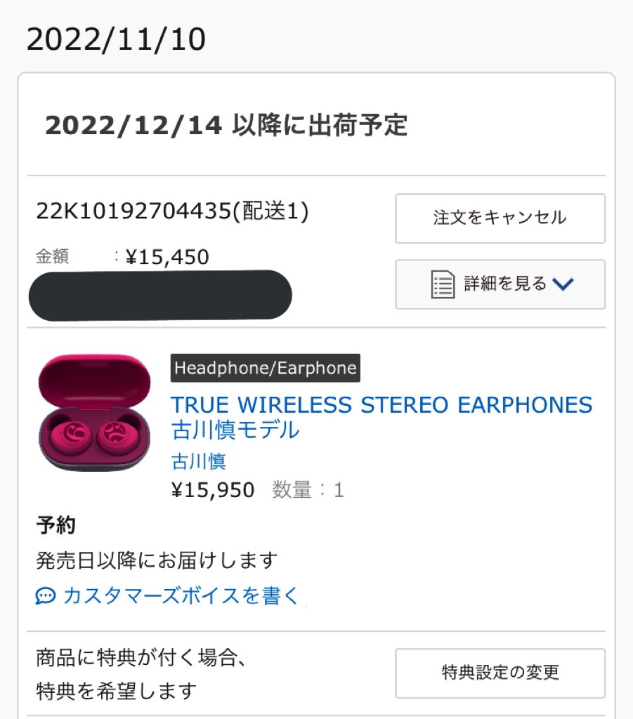 人気商品ランキング TRUE WIRELESS STEREO EARPHONES 古川慎 モデル