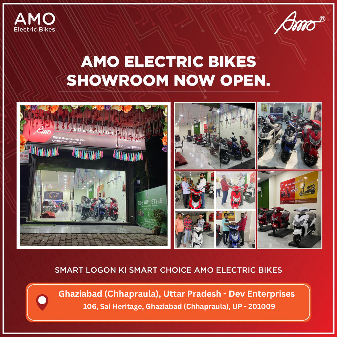 amo_motors's tweet photo. In the journey of making e mobility mass mobility, #AMOElectricBikes come up with a new #showroom ‘Dev Enterprises’ at #Chhapraula, Uttar Pradesh.

Click on the link below to take a test ride today.
https://t.co/5yrpNs1lDI

#AMO #EV #newstore #NowOpen #EVShowroom #electricbikes https://t.co/AUR0Ajh0tj