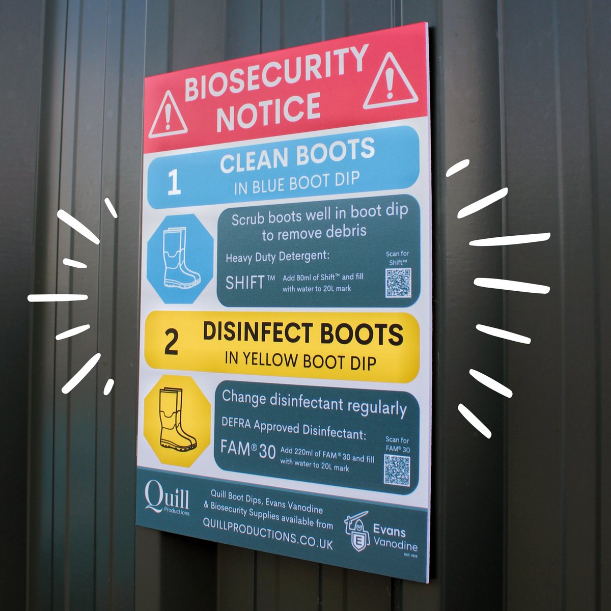 QuillProd's tweet image. NEW Blue Quill Boot Dip

Developed following  DEFRA guidance that boots should be clean before they are dipped:
- 3 sturdy brushes for thorough cleaning
- 20L capacity
- FREE Biosecurity Sign
#biosecurity #avianflu #avianinfuenza #footdip #poultry #bootdip #disinfecting #cleaning