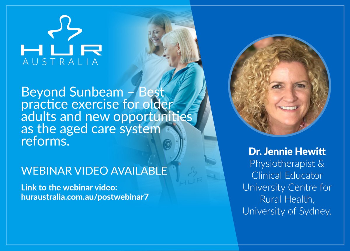Webinar video "Beyond Sunbeam – best practice exercise for older adults and new opportunities as the aged care system reforms" is now available!
Webinar video link: huraustralia.com.au/postwebinar7
#webinar #activeageing #strengthandbalance #alliedhealth #fallsprevention