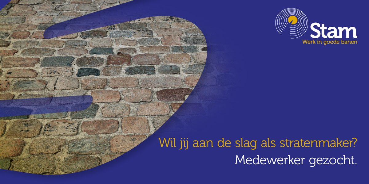 Stambv's tweet image. Voor een #bedrijf in #Scharmer (midden Groningen) zijn wij op zoek naar een #handlanger #stratenmaker.
Ook als je het vak van #stratenmaker wilt leren kun je ook #reageren op deze #vacature.
Meer informatie vind je op stambv.com.