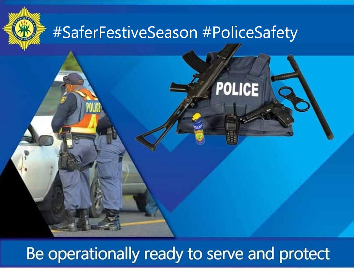 SAPoliceService's tweet photo. #sapsHQ [FOR OUR MEMBERS] Your safety on and off duty is important. As you redouble your efforts to create a #SaferFestiveSeason, the SAPS management is making an earnest plea to all members to adhere to #PoliceSafety measures. #SafeShift ME
https://t.co/DparBbOVvJ https://t.co/AJBQLOU2hC