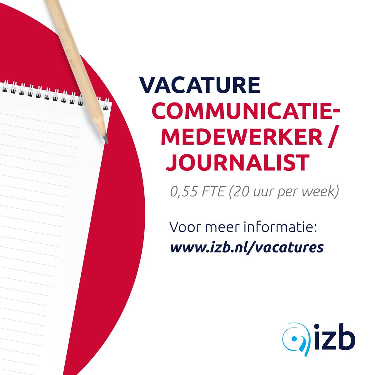 Wil jij je schrijf- en communicatietalent inzetten voor de opbouw van Gods Koninkrijk? Weet jij missionair werk op de (digitale) kaart van Nederland te zetten? Dan is deze functie zeker iets voor jou! 

Meer weten? Kan dan op: izb.nl/vacatures