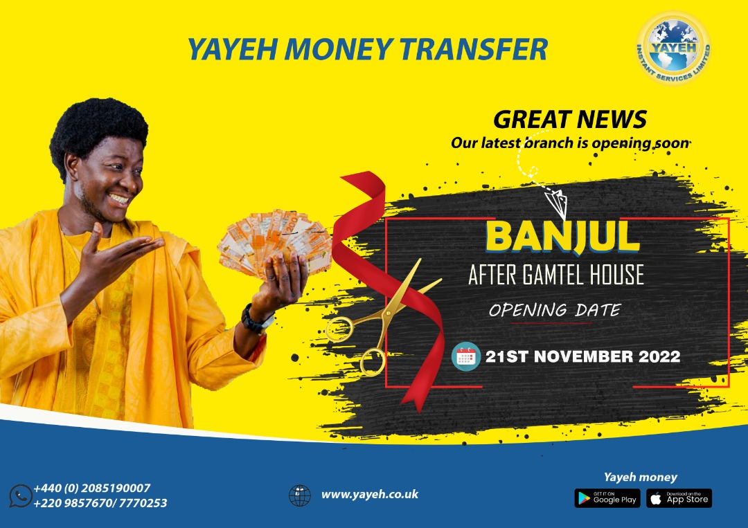We've got fantastic news for you! Our latest branch is opening in #Banjul on 21st November 2022. It is located just after Gamtel House. 
We have 29 other locations around #theGambia and counting many more branch openings in communities throughout the county. #watchthisspace