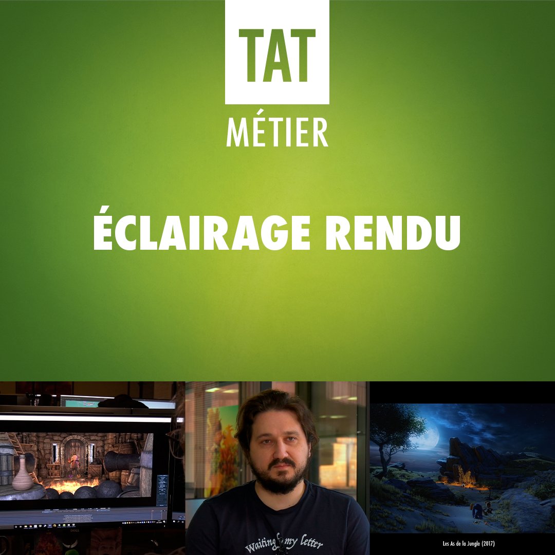 tatprodofficial's tweet photo. TAT Métiers 👍
Yannick Moulin s’occupe de l’éclairage rendu au studio TAT 👀 Son travail consiste à poser des #lumières dans les scènes pour éclairer à la fois les décors et les personnages. .
#3d #rendu3d #tatproduction #3danimation #3dart #3dvisual #metier3d #studio3d https://t.co/b52IUqZYZ9