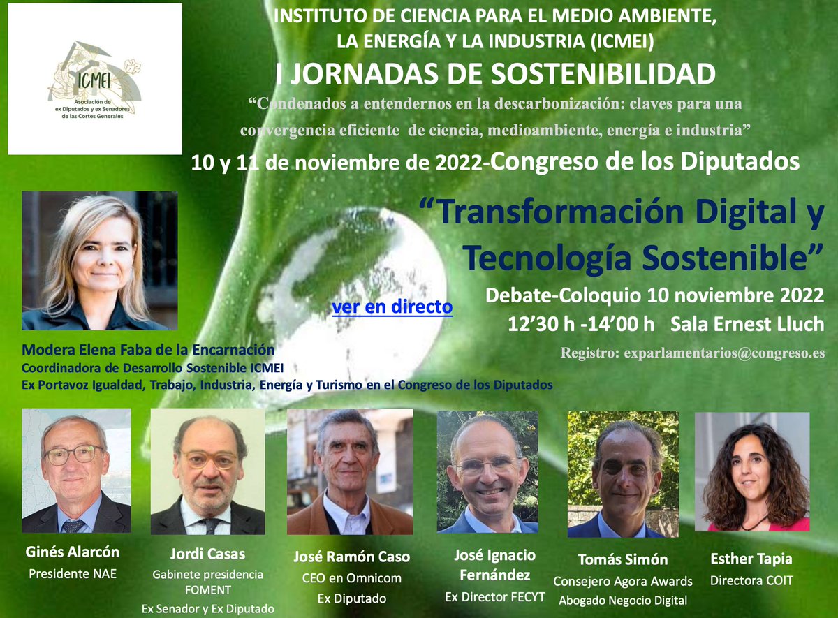 Nae_es's tweet photo. 💚 Hoy estamos en las I Jornadas de sostenibilidad organizadas por @exparlamentario en el @Congreso_Es. 

🗣️ @galarcon_m, presidente de Nae, participará en el debate sobre "Transformación Digital y Tecnología Sostenible", moderado por @Elena_Faba. https://t.co/wEuUNO7B6E