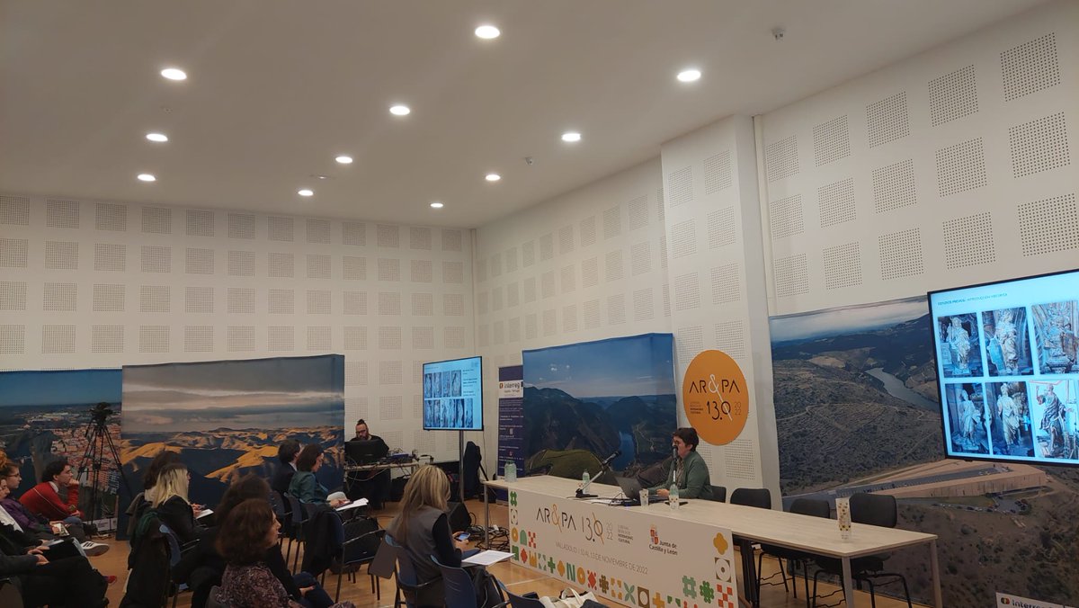 ipcepatrimonio's tweet photo. Hoy estamos en @ArpaBienal hablando sobre las restauraciones del trascoro de la @CatedralLeon, los cenotafios del retablo del Monasterio de Sta. Mª del Parral, el tejido fatimí de la @catedralpalenci y la portada del Monasterio de Ntra. Sra. de la Armedilla. Una pausa y seguimos https://t.co/SKnVAWqHGe