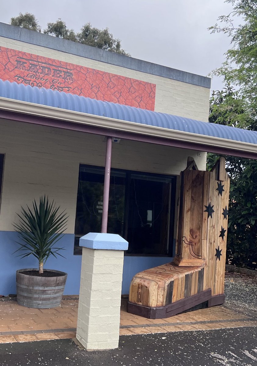 The new Big thing in the south west. Our giant Kader boot in front of our shop in Bridgetown
