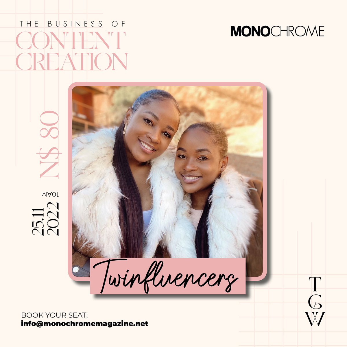 monochromemag's tweet photo. Last but definitely not least, award-winning Twinfluencers, Lisette and Liselle So-oabes. The twins, @twin_zelle and @Twin_Zette have worked with multiple brands including Fenty Beauty
Africa, Body20, KFC Namibia, Veuve Clicquot and so much more. #TheGreatWeekend https://t.co/QTUsOHXEQp