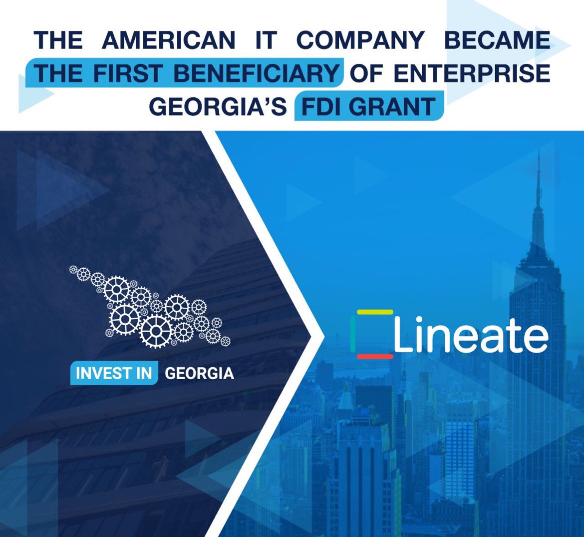 FDI grant agreement was signed between Enterprise Georgia/Invest in Georgia and American company - Lineate Georgia.

More here: bit.ly/3X1hmhQ