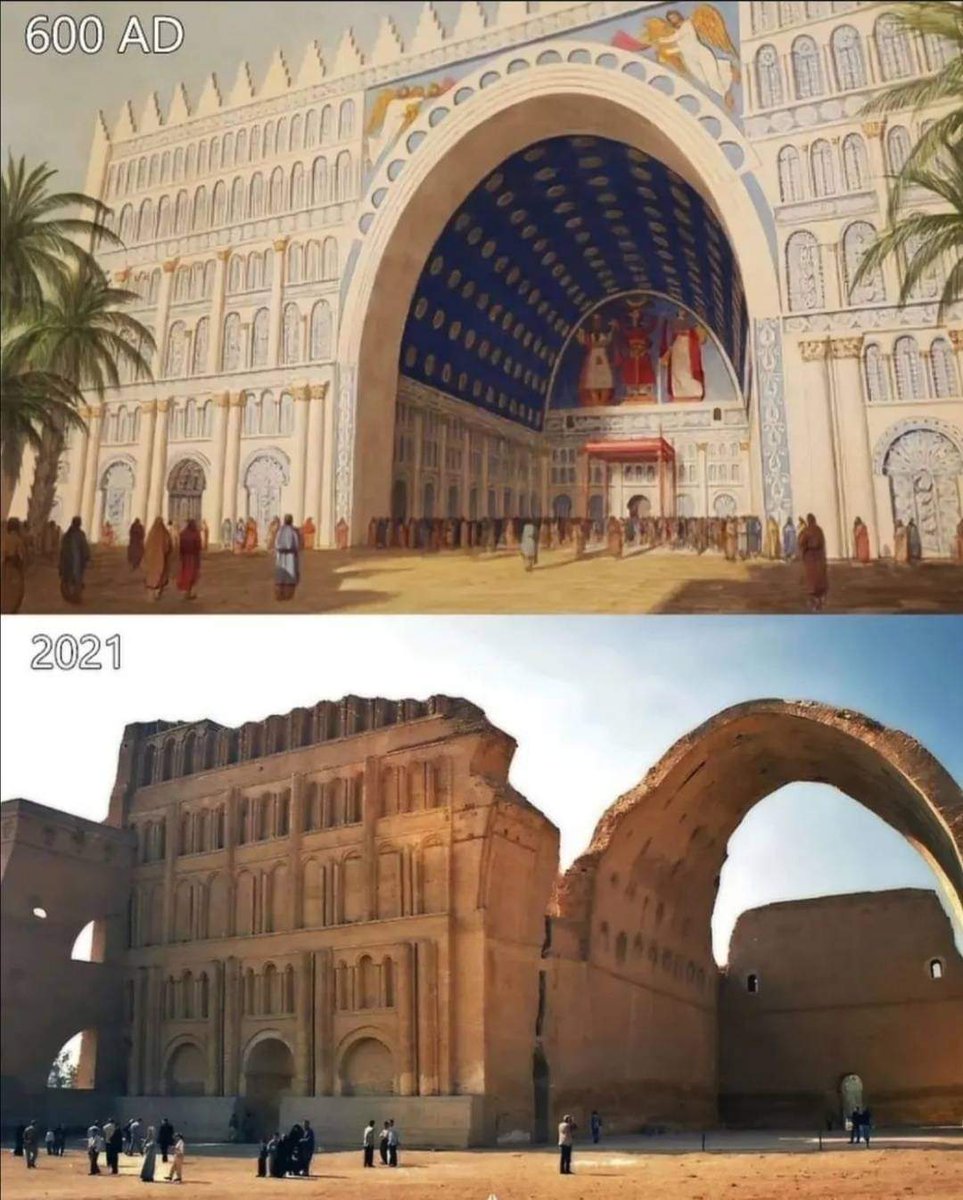histories_arch's tweet photo. Taq kasra or Iwan al-Madain, largest arch in the world built of bricks without use of supports or armament in its construction, located in Al-Madaen District, near Baghdad, Iraq. It was built in 6th Century AD.

#archaeohistories https://t.co/9ha1wW3rBc