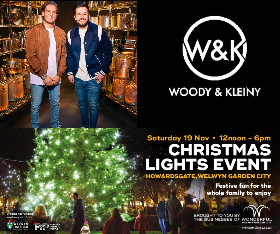 wonderfulwgc's tweet photo. The Boys are back in town!
Joining us to Light Up #WonderfulWGC town centre this Christmas on Saturday 19th November from 5:30pm is Viral Internet Sensations @WoodyandKleiny
For full details visit: https://t.co/yPPdgO5UyW
#WGCXMAS22 #ChristmasInWelwynGardenCity #WGCXmas https://t.co/Tv6jwZUJSB