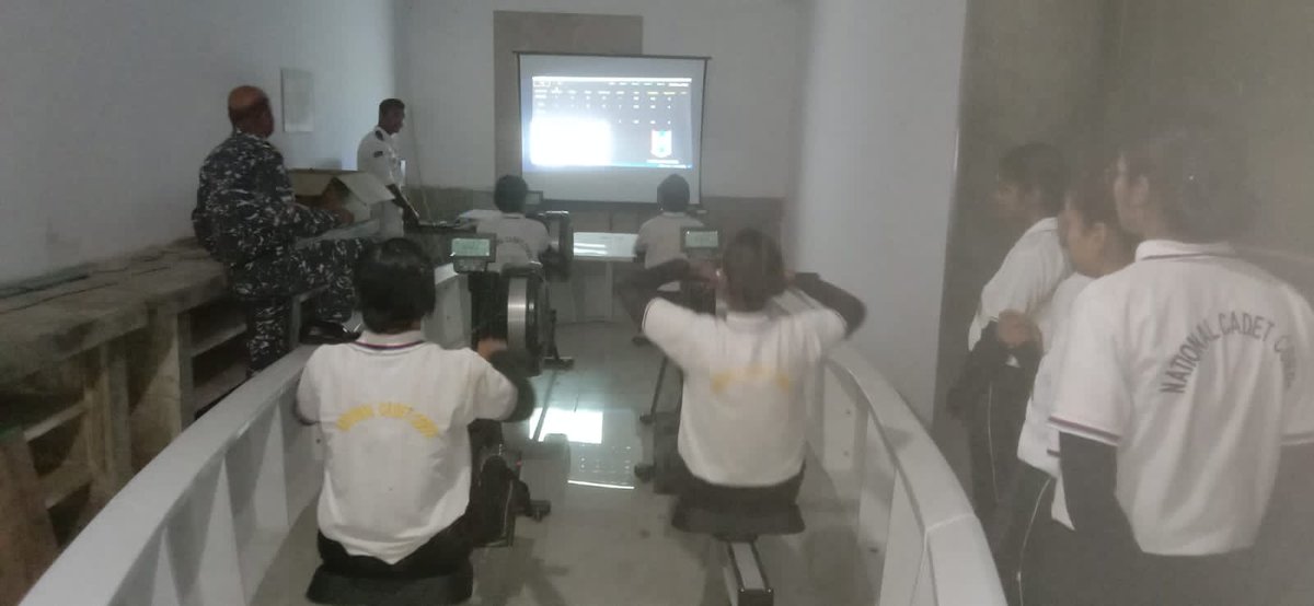 navalunit's tweet photo. Dry drill of boat pulling on rowing simulator at 2 MP Naval Unit NCC https://t.co/6JpS04Yl8R