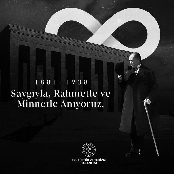 Cumhuriyetimizin kurucusu Gazi Mustafa Kemal Atatürk'ü vefatının 84. yıl dönümünde saygı ve rahmetle anıyoruz.
<a href="/etkinkutuphane/">Etkin Kütüphane</a>
<a href="/tckulturturizm/">T.C. Kültür ve Turizm Bakanlığı</a>
<a href="/ktbkygm/">KYGM</a>
<a href="/OdabasAli/">Ali Odabaş</a>
<a href="/AhmetMisbah/">Ahmet Misbah Demircan</a>
#Bayburtokuyor
#bayburt