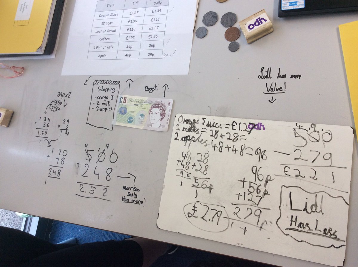 staynorHprimary's tweet photo. Team Calder are looking at where’s the best value for money this morning! We’ve been calculating wether you’ll get the most change from @LidlGB or @MorrisonsNews 🔎 #staynormaths @eboractrust @YRMathshub @mathsjem @nrichmaths https://t.co/wnTgyxgnmf