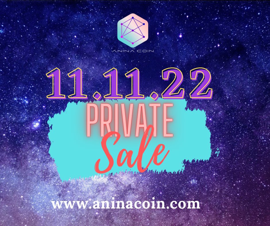 ⭐️ PRIVATE SALE Now LIVE!⭐️
🗓 11.11.22 

🌐 aninacoin.com

✨PRIVATE SALE PRICE: 1ANA$ = 0.00008
✨ 20$ up to 1 BNB max 

🎁 Retweet, like and Comment your wallet address and get a chance to win 10,000ANA$. 30 winners. 

#ana #aninacoin #anexc #cryptocurrency