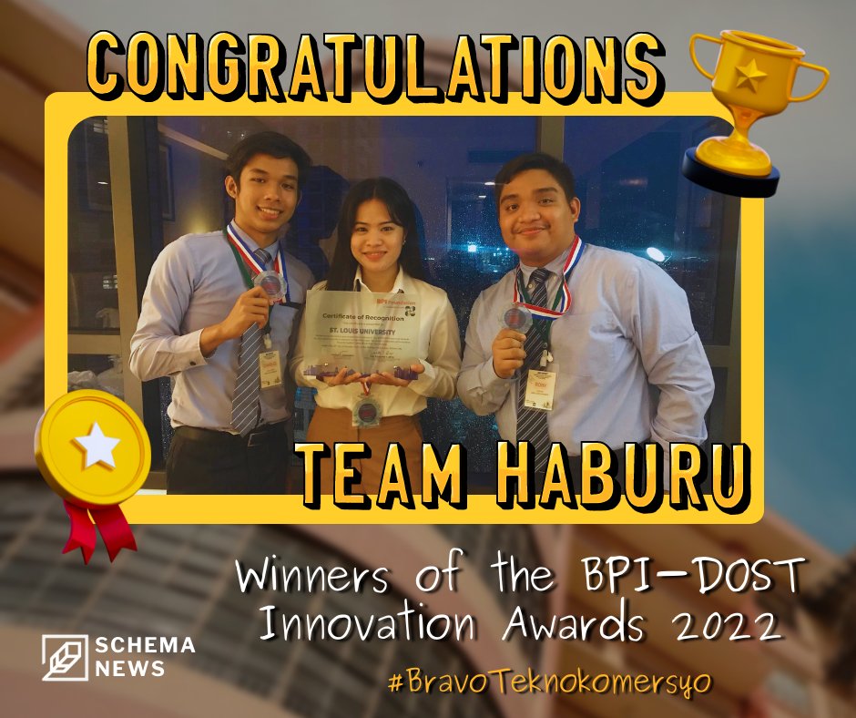 schemaslu's tweet photo. : SCHEMA News
Lousian IT Team grabs a spot in the BPI-DOST Innovation Awards
READ MORE: https://t.co/kJJhfUIgZq
Article by Villamor Dumlao
Layout by Angelica Soriano
Photos from Charles Obispo and Sean Santos
#BPIDOSTInnovationAwards2022
#BravoTeknokomersyo
#schemaNEWS https://t.co/OADykMmR4A