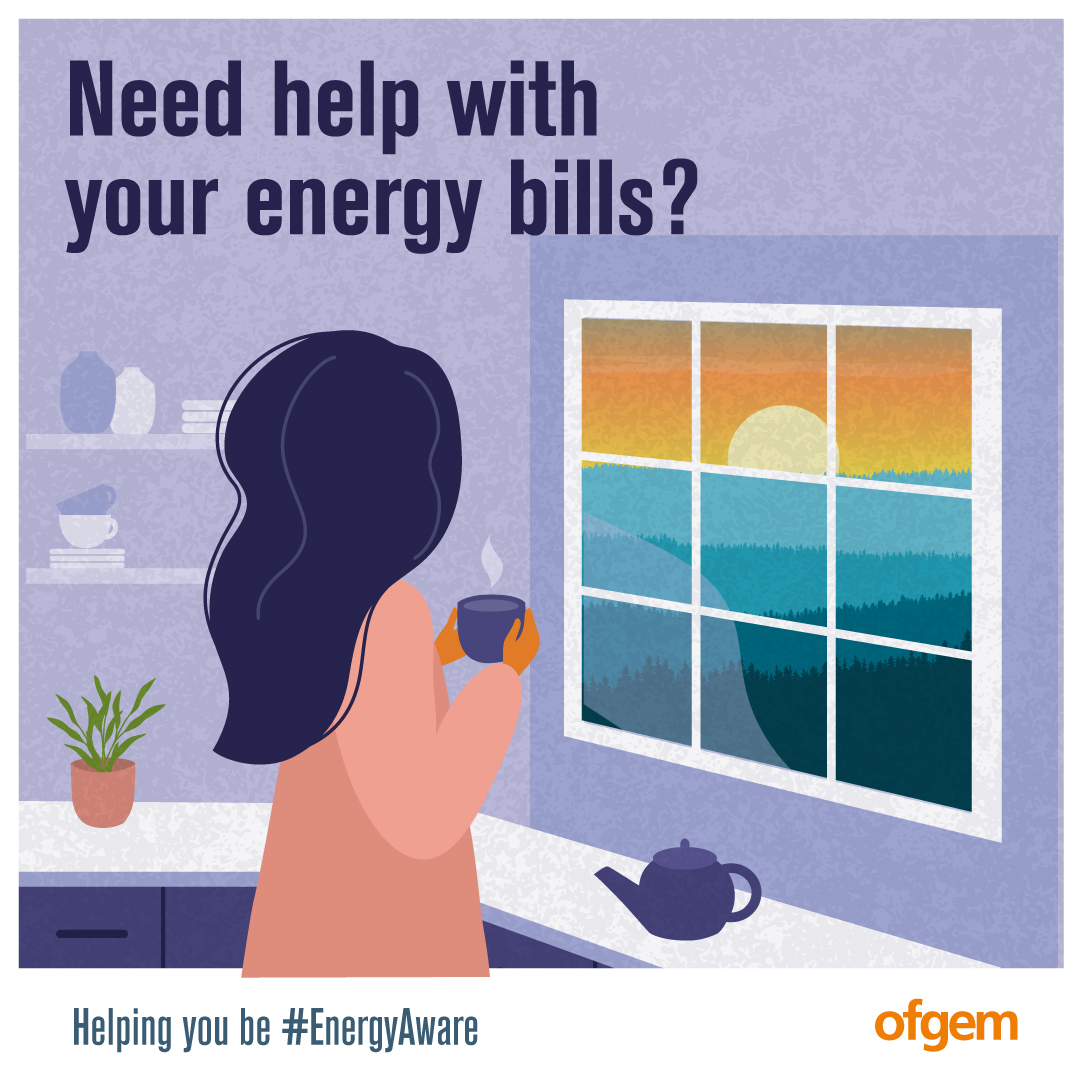 ofgem's tweet photo. Need help with your energy bills?

Many energy suppliers offer schemes or grants to help with home heating &amp; energy costs

You can also apply for extra support such as the Winter Fuel Payment, Warm Home Discount &amp; Priority Services Register

More info at https://t.co/eAsBNfpicu https://t.co/SmPf5jJYNh