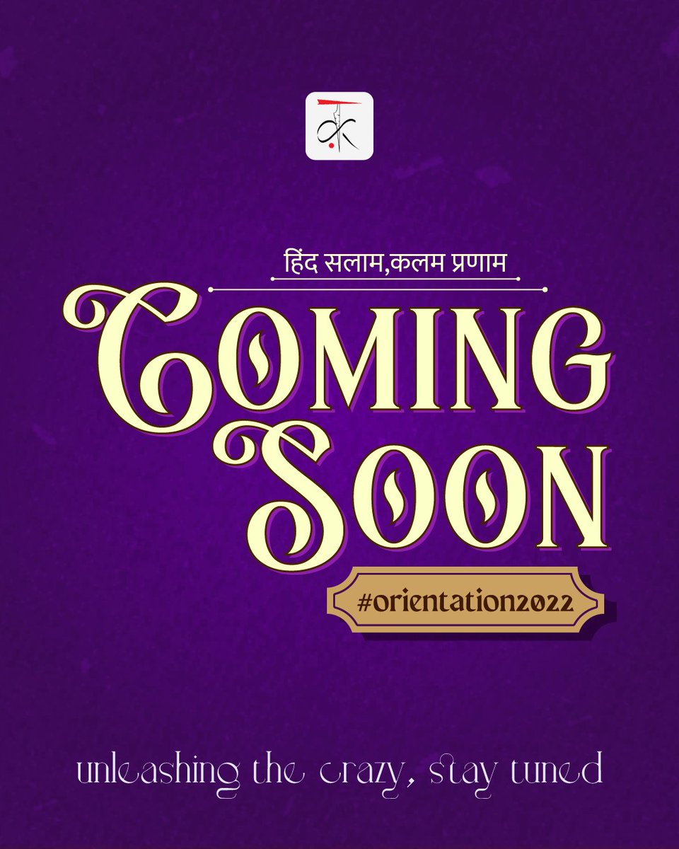 kalamkaardduc's tweet photo. Orientation coming soon.
Ensconced in the middle of the apocalyptic twenties, lies Kalamkaar, an endeavour tailored to fulfill your imaginative needs.
Stick around and behold our ingenious creativity. https://t.co/zp2WNnXqMu